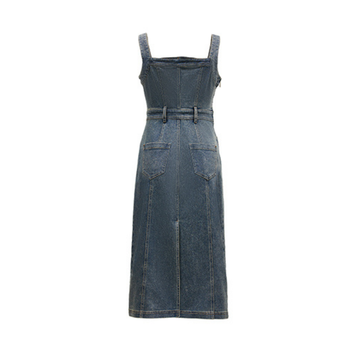 Women's Strappy Denim Midi Dress