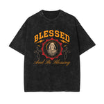 Blessed Christian Stone Wash Graphic Tee-INNBLAC Fashion Apparel