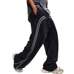 Contrast Arc Stripe Baggy Trousers-INNBLAC Fashion Apparel