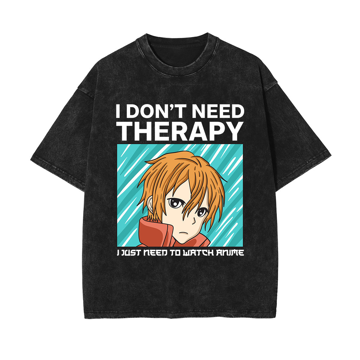 I Don't Need Therapy Graphic Washed Tee-INNBLAC Fashion Apparel