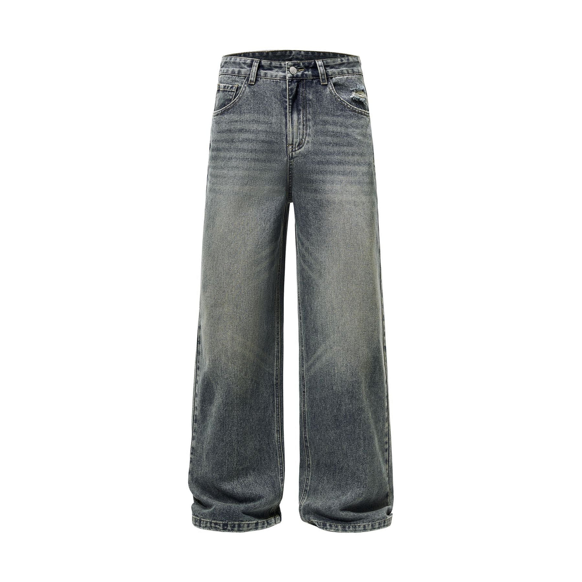 Washed Whiskers Baggy Jeans-INNBLAC Fashion Apparel