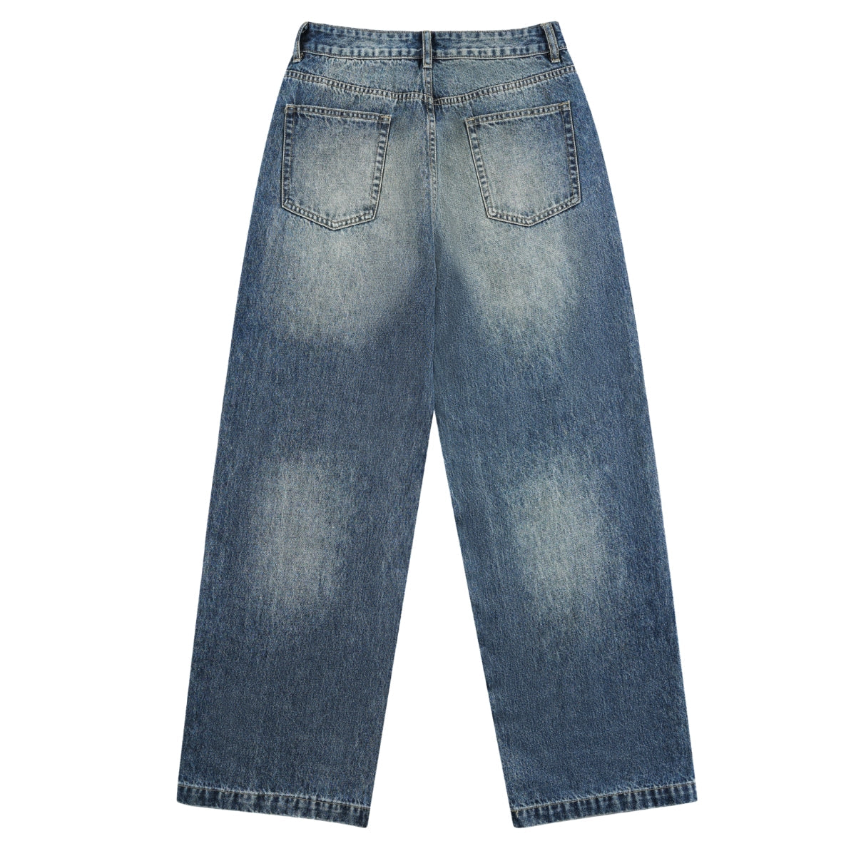 Vintage Blue Cat Whisker Studded Baggy Jeans