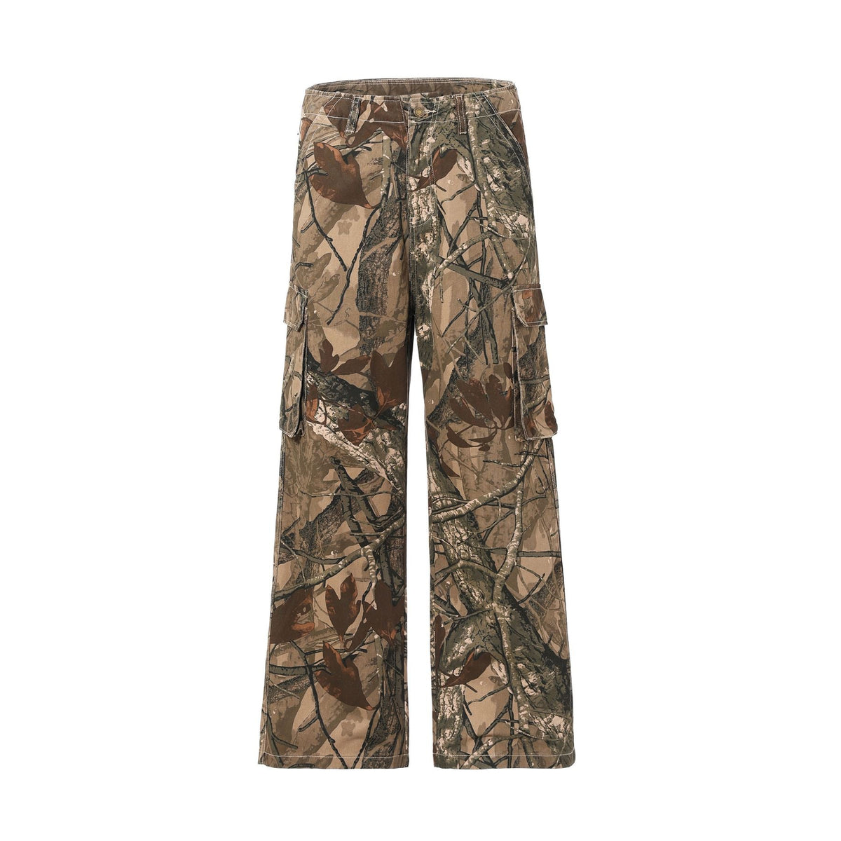 Tree Branch Print Camouflage Cargo Pants-INNBLAC Fashion Apparel