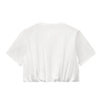 Double-Layer Bubble-Hem Cropped Streetwear Tee