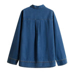 Women's Street Fashion Casual Shirt-Style Denim Top