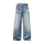 Paint Spattered Straight Leg Jeans-INNBLAC Fashion Apparel