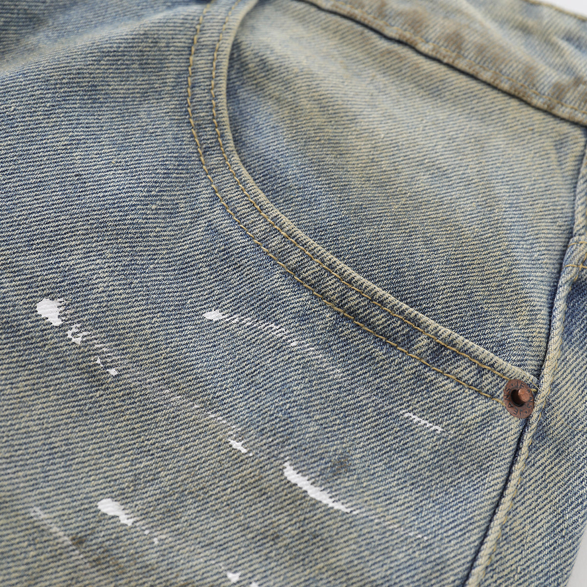 Ink Splash Vintage Wash Bermuda Shorts