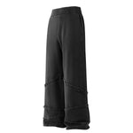 Washed Distressed Fabric Patchwork Vintage Pants