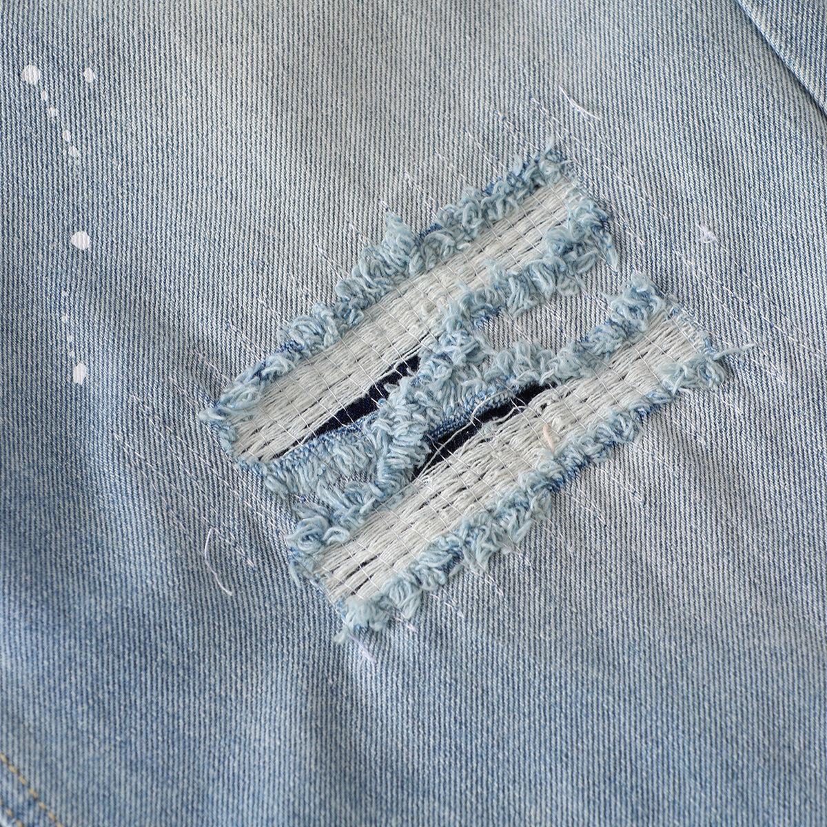 Light Blue Ripped Wide-Leg Jeans