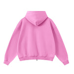 Soft Cotton Fleece Zip Up Hoodie Kangaroo Pockets