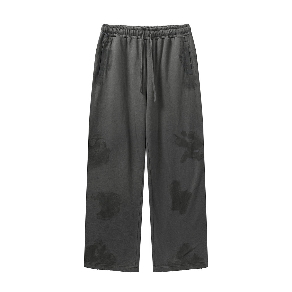 Drawstring Paint Distressed Trousers-INNBLAC Fashion Apparel