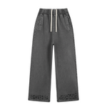 Ripped Hem Loose Fit Cotton Sweatpants