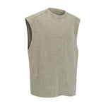 Raw Edge Distressed Studded Sleeveless Tee