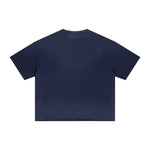 Boxy Raw Edge Washed Loose Short Sleeve Tee
