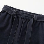 High Waist Tie Belt Relaxed Denim Shorts