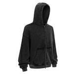 Oversized Vintage Washed Zip Up French Terry Hoodie