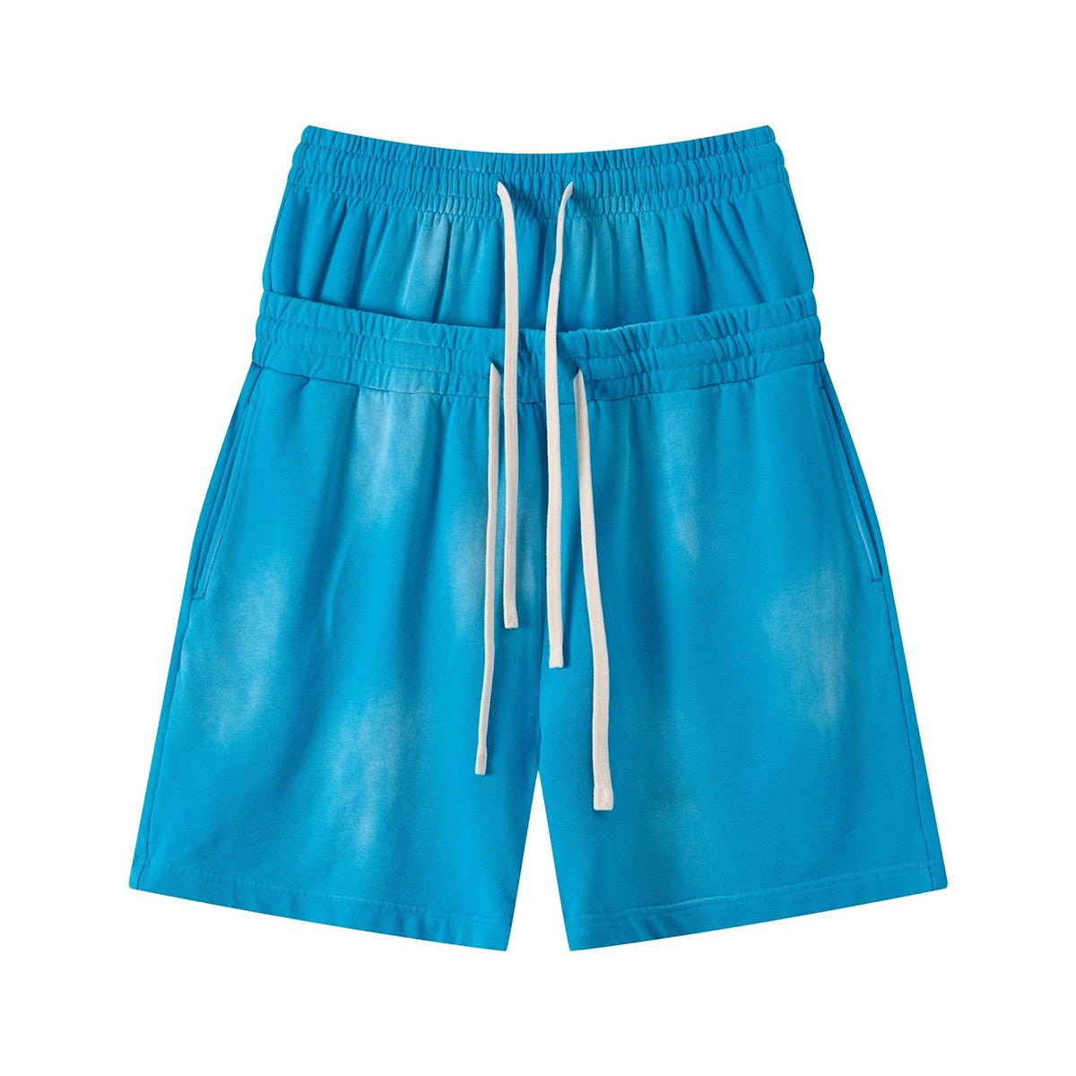 Casual Drawstring Double Waistband Shorts