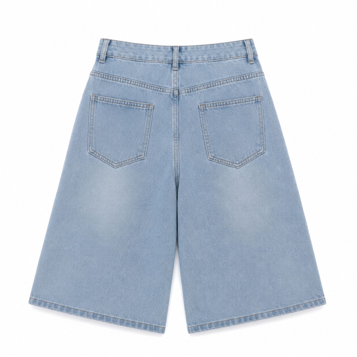 Graphic Print Loose Fit Denim Capri Shorts