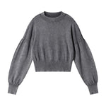 Vintage Snow Wash Cropped Cotton Knit Sweater