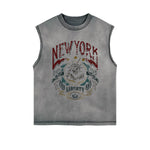 New York Lady Liberty Vintage Graphic Sleeveless Tee-INNBLAC Fashion Apparel