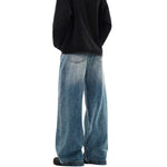 Vintage Washed Baggy Straight-Leg Denim Jeans