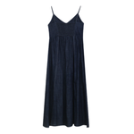 Dark Blue Denim Spaghetti Strap Midi Dress