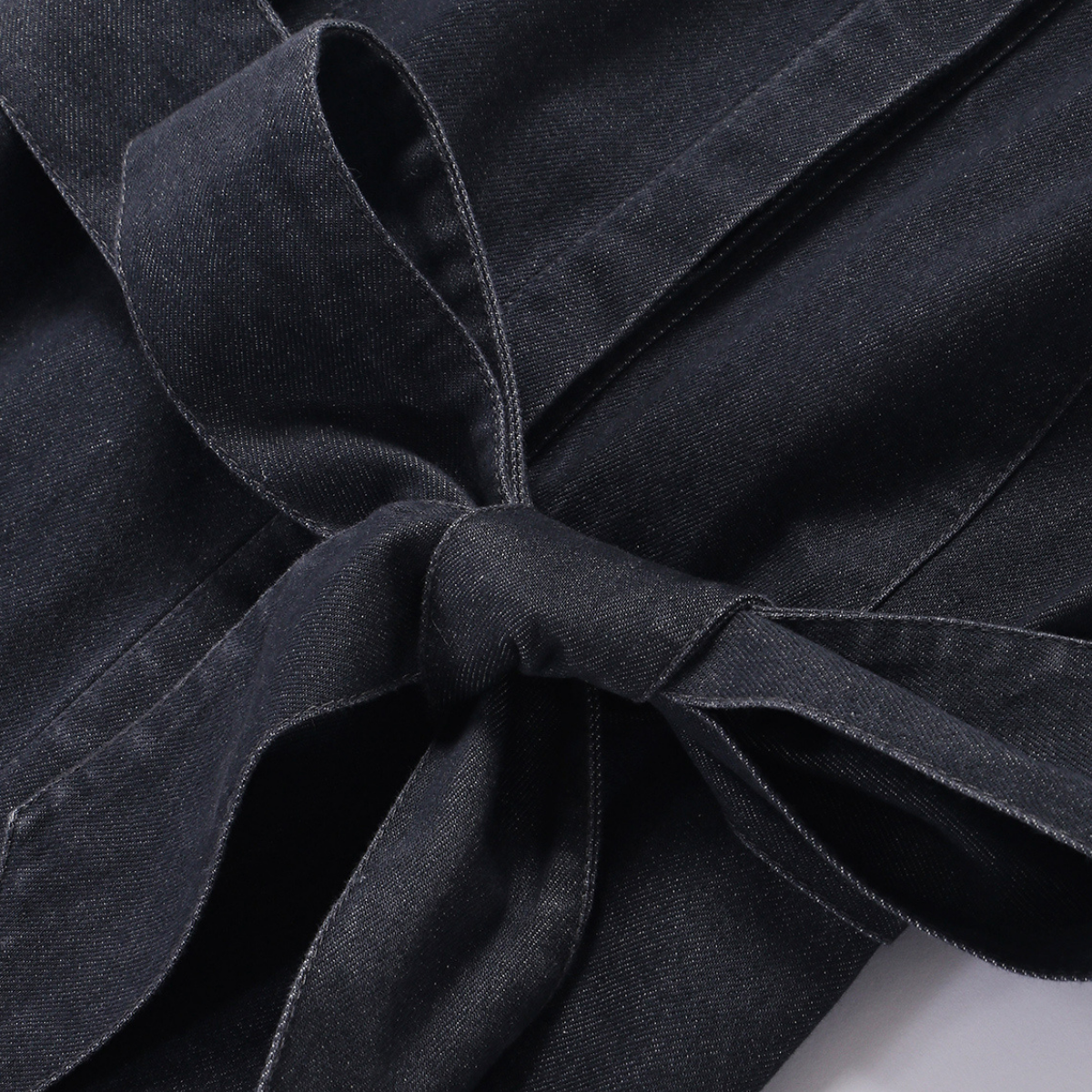 Self-Tied Halter Neck Denim Maxi Dress