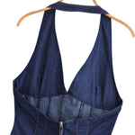 Halter Neck A-Line Denim Minidress