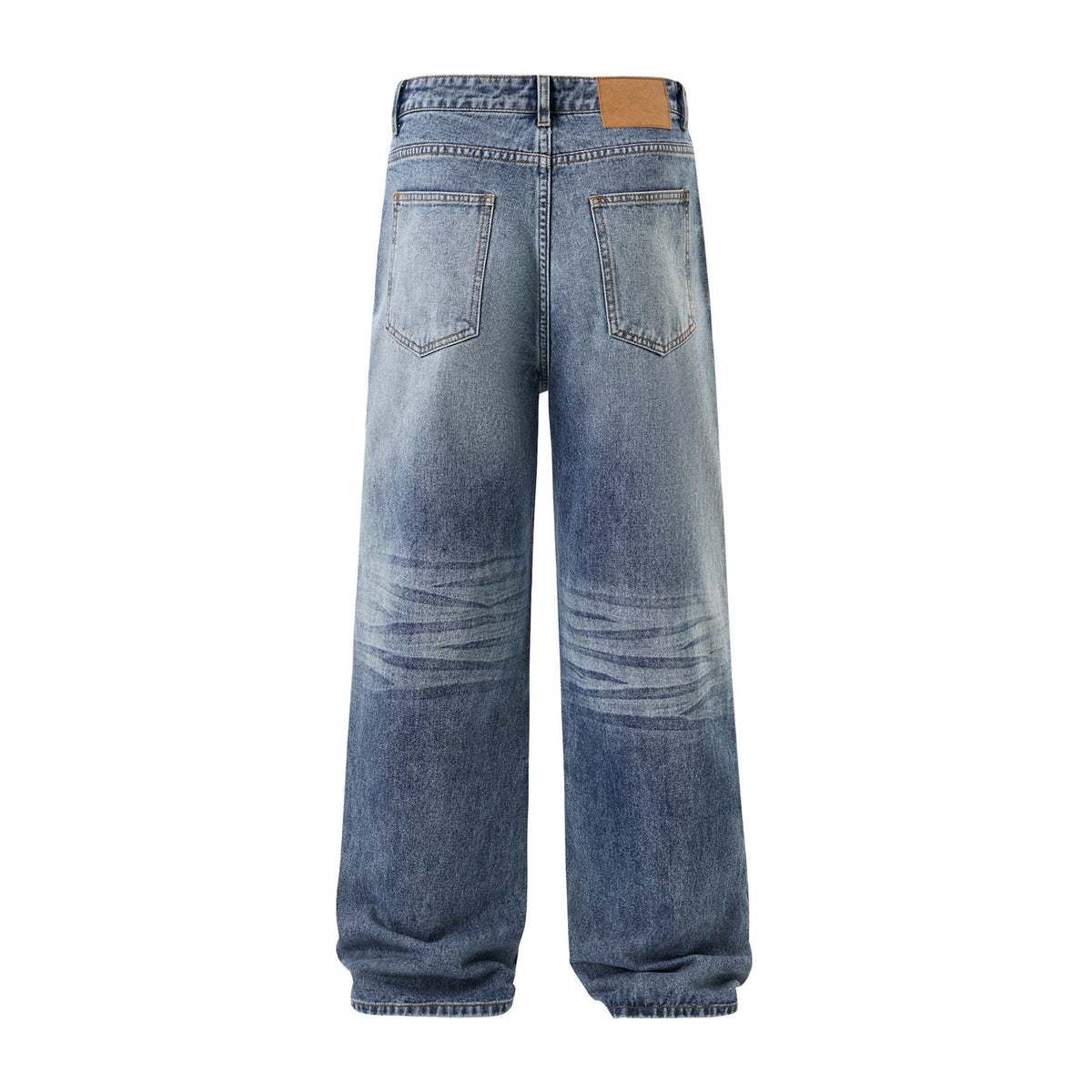 Straight Leg Whiskers Blue Jeans-INNBLAC Fashion Apparel