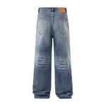 Straight Leg Whiskers Blue Jeans-INNBLAC Fashion Apparel