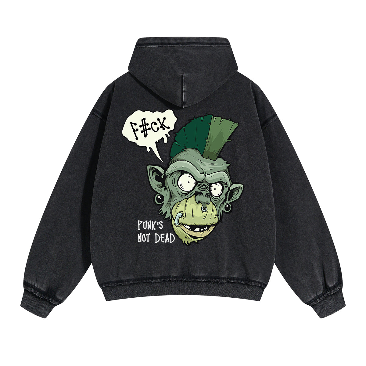 PUNKS Street Punk Double Slider Zip Hoodie-INNBLAC Fashion Apparel