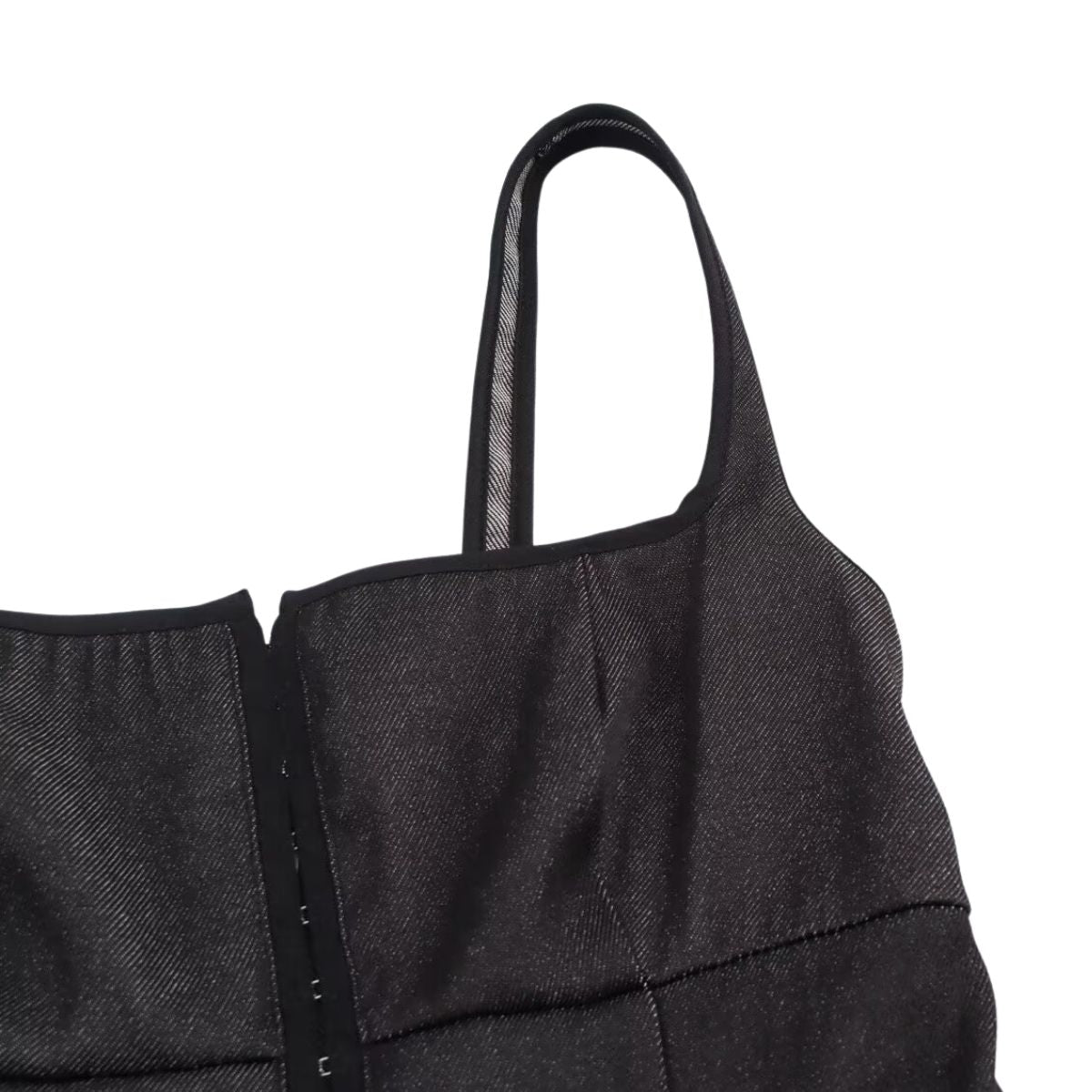 Black Button-Front Strappy Midi Dress