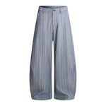 Vintage American Stripe Wide-Leg Curved Trousers