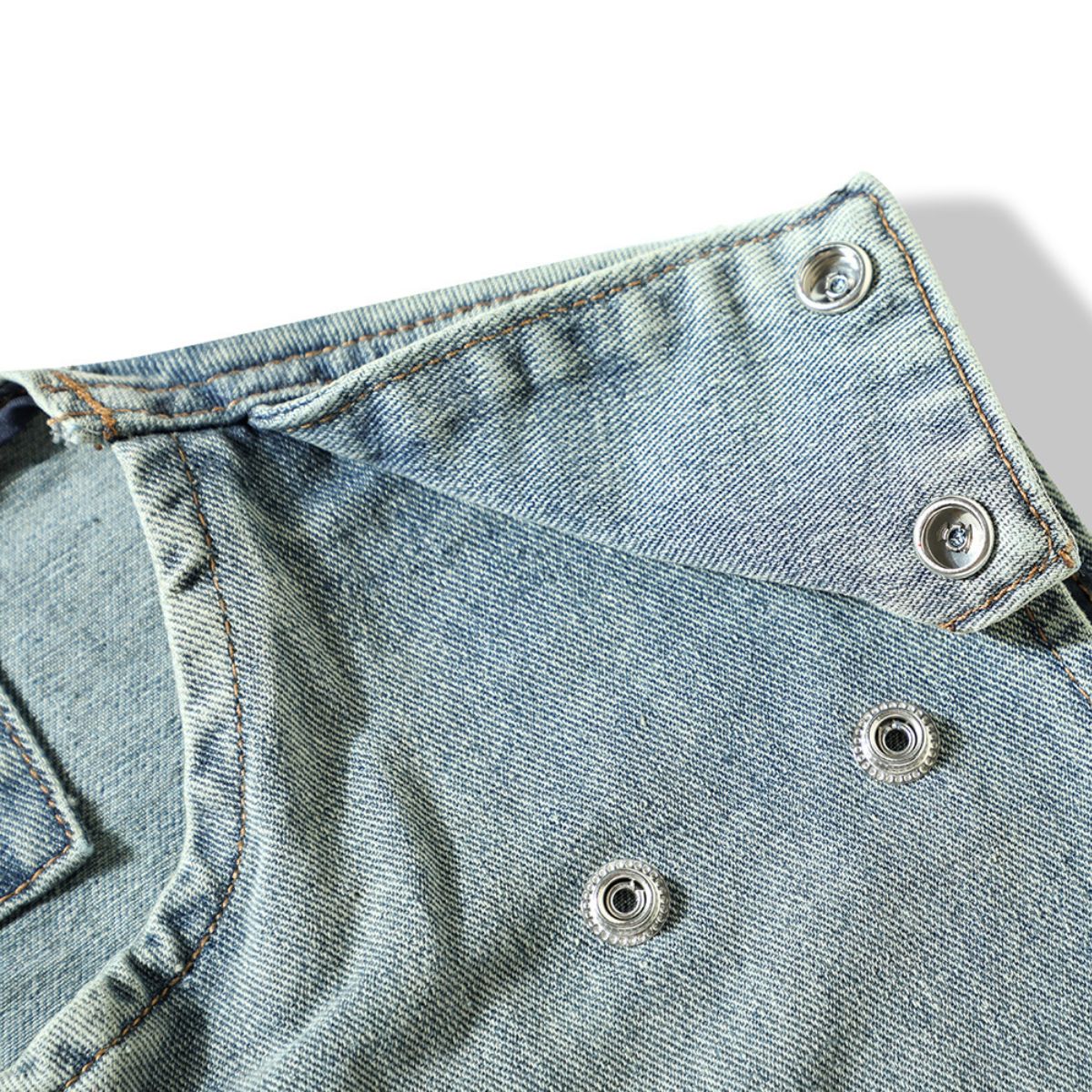 Relaxed Washed Zip-Up Denim Vest