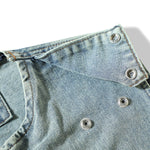 Relaxed Washed Zip-Up Denim Vest