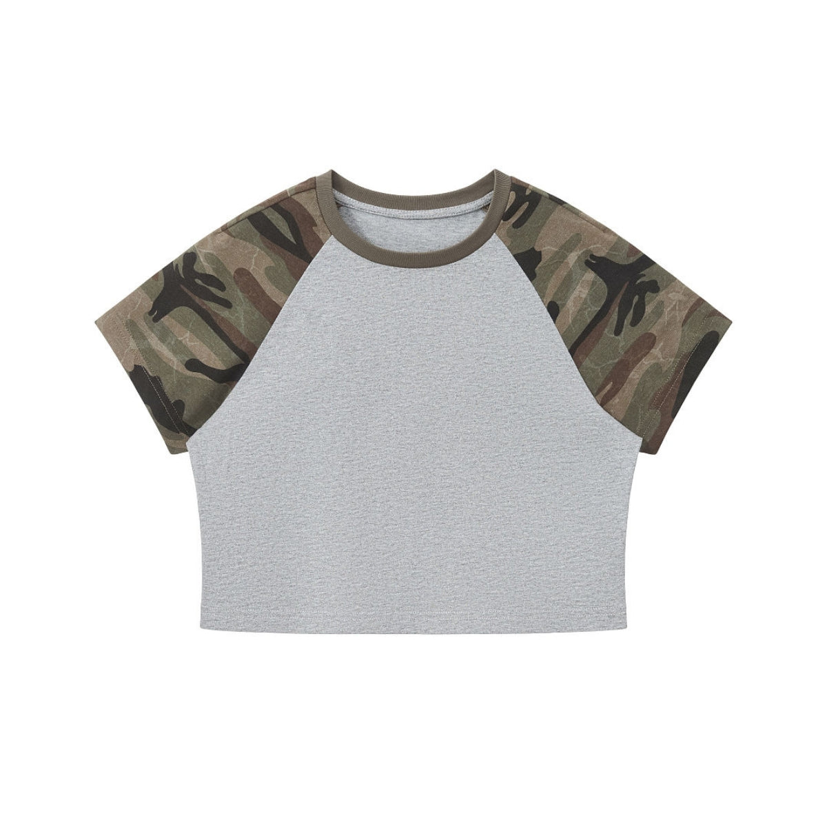 Raglan Camo Spice Girl Cropped Tee