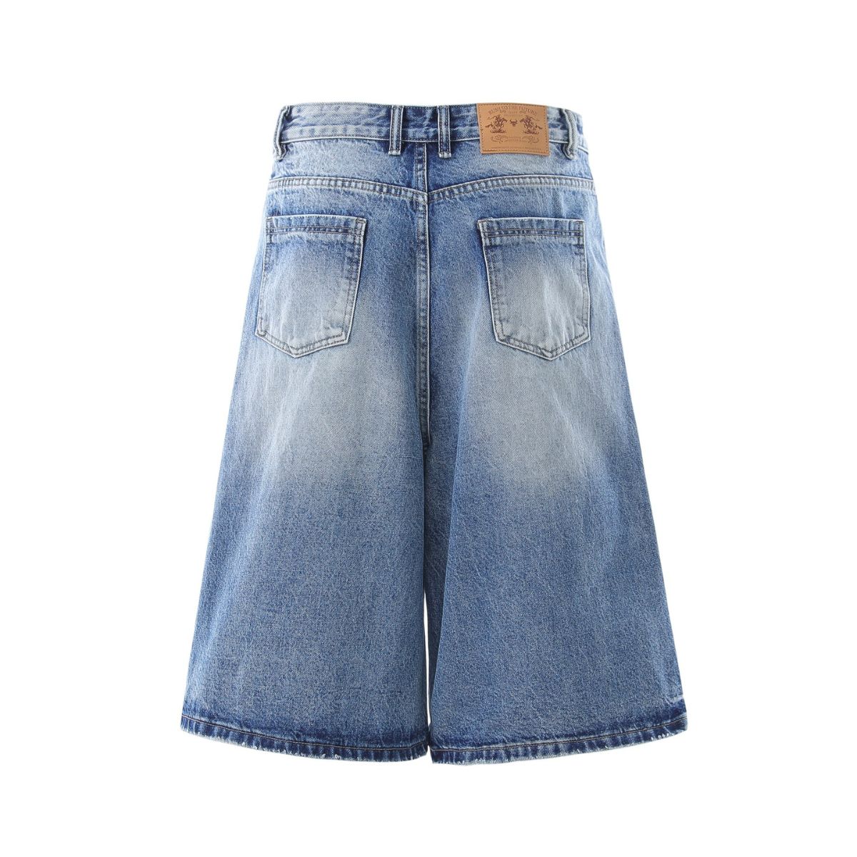 Vintage Washed Wide Leg Denim Shorts