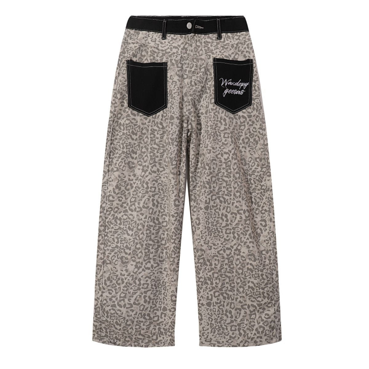 Vintage Leopard Print Balloon Leg Jeans