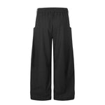 Draped Wide Leg Summer Suit Trousers with Deconstructed Panels