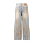 Muddy Washed Wide Leg Jeans-INNBLAC Fashion Apparel