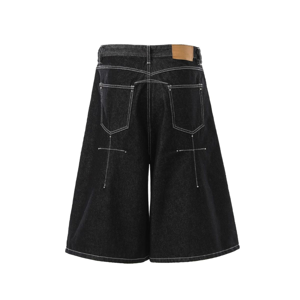 Raw Denim Deconstructed Wide Leg Denim Shorts