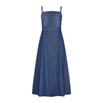 Dark Wash Spaghetti Strap Denim Midi Dress