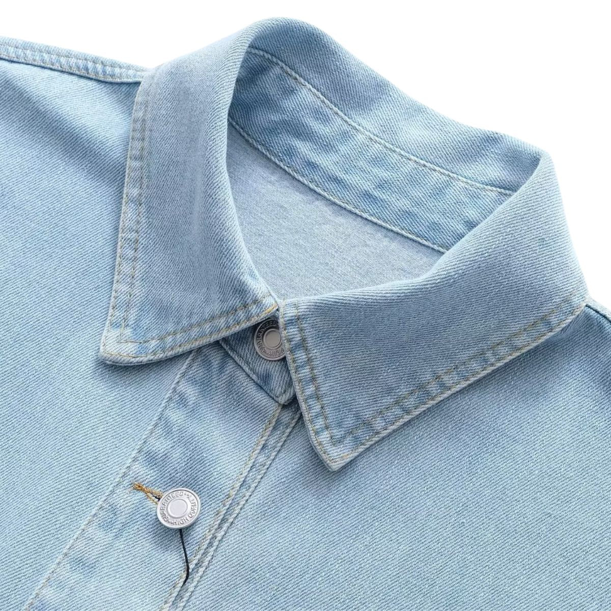 Women's Loose Street Style Mid-length Double Pocket Denim Shirt