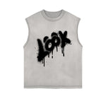 LOOK Funny Graphic Cutoff Faded Tee-INNBLAC Fashion Apparel