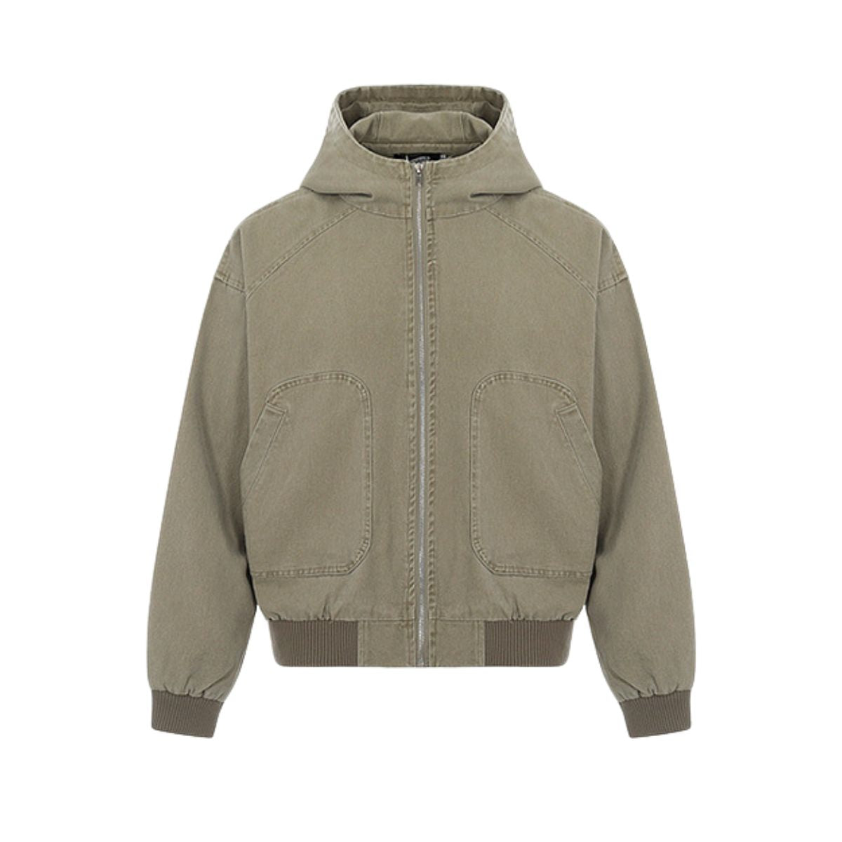 Vintage Washed Hooded Denim Work Jacket for Men
