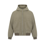 Vintage Washed Hooded Denim Work Jacket for Men