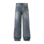 Straight Leg Faded Denim Pants-INNBLAC Fashion Apparel