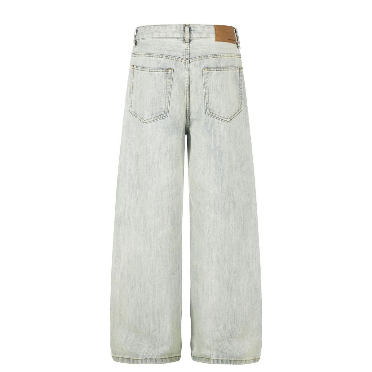 Vintage Light Wash Wide Leg Slub Denim Jeans