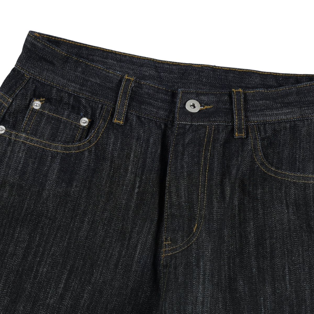 Embroidered Black Washed Baggy Jeans