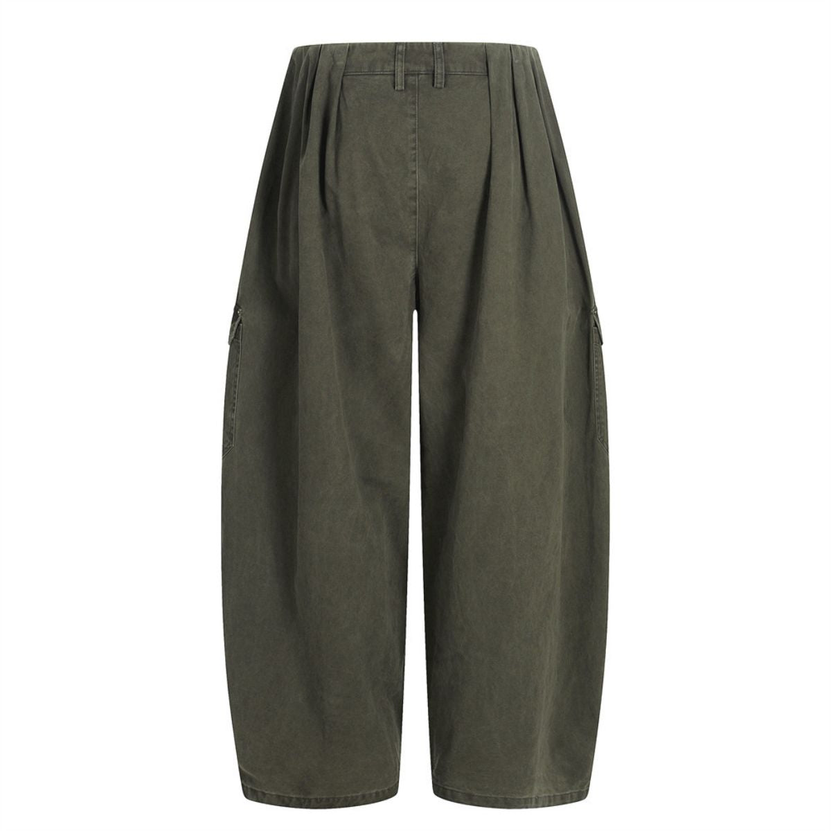 Men's Vintage Punk Cargo Pants â€?Wide-Leg, Zipper & Pockets